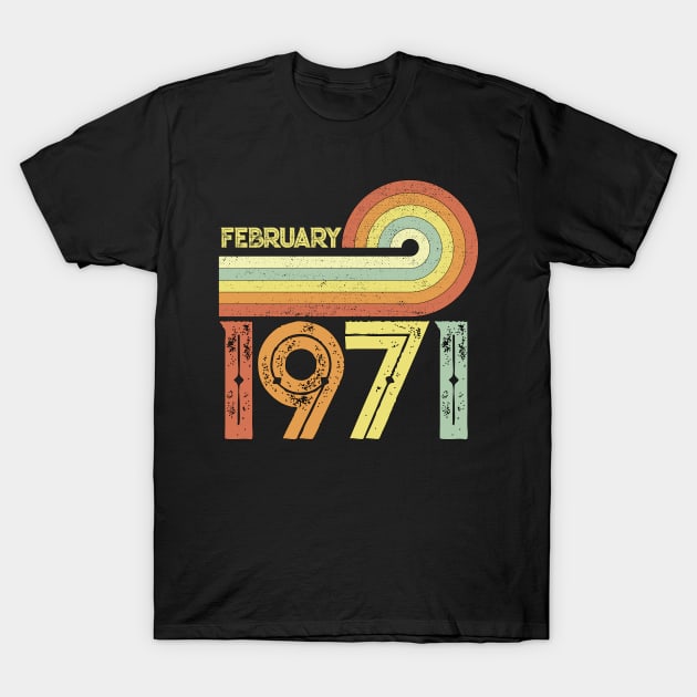 Vintage February 1971 Birthday T-Shirt by CarDE